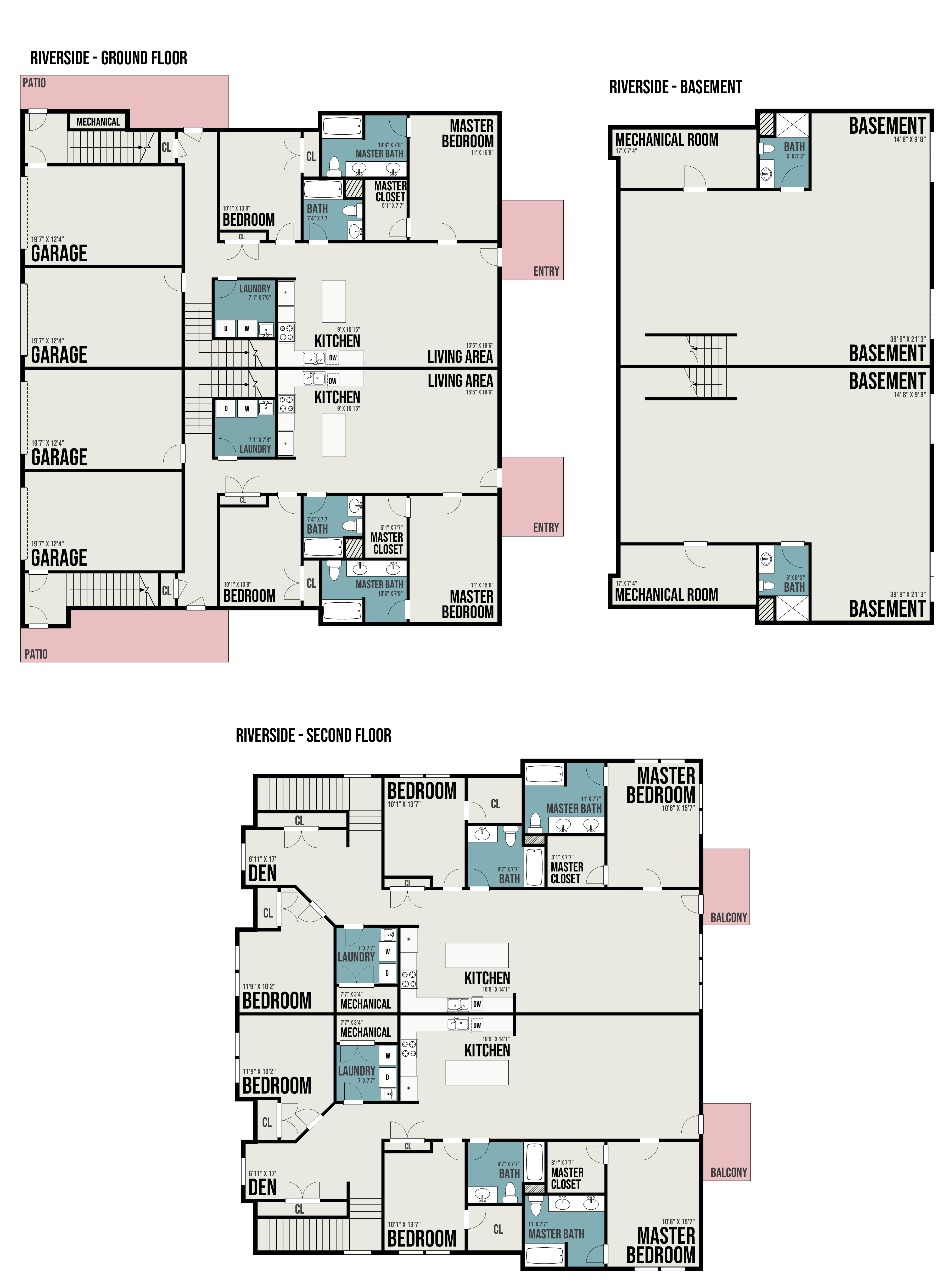 The Riverside 4 Units Floorplans